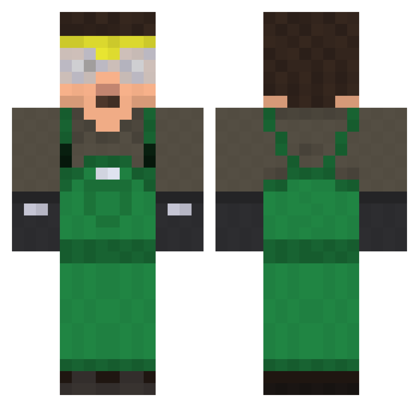 Kenny808 Minecraft skin, front and back view