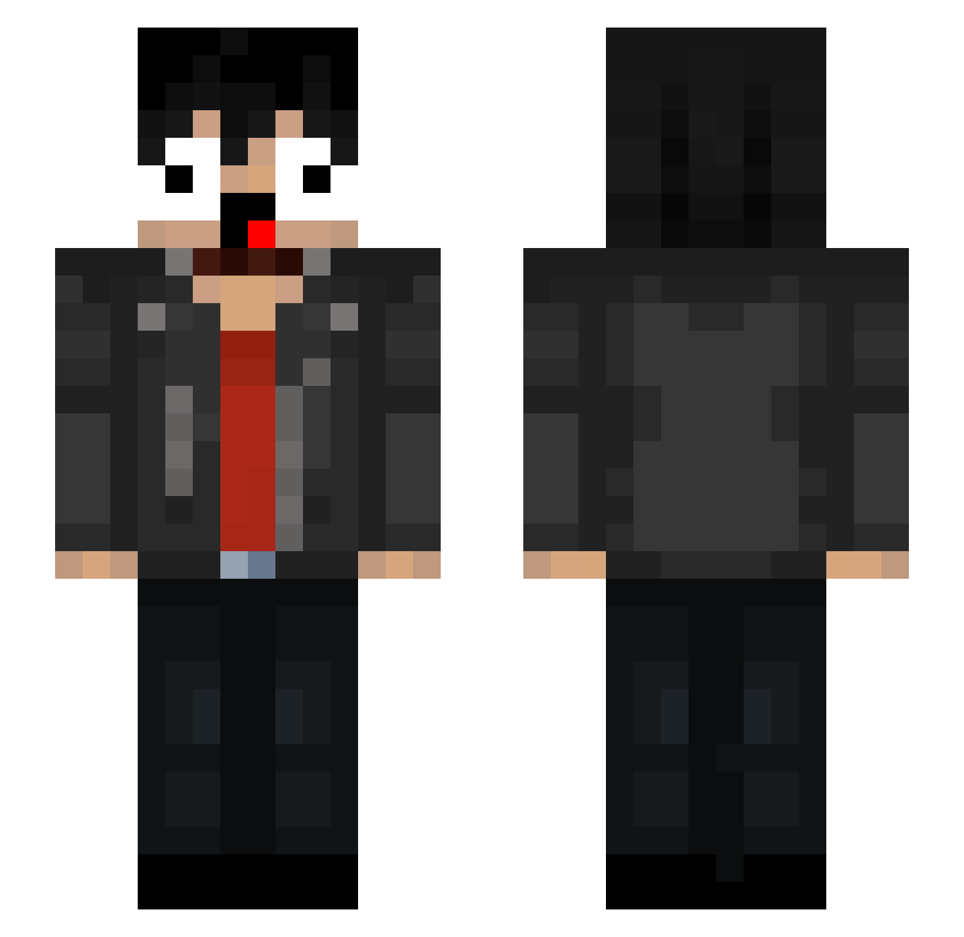 Jiminnn Minecraft skin, front and back view