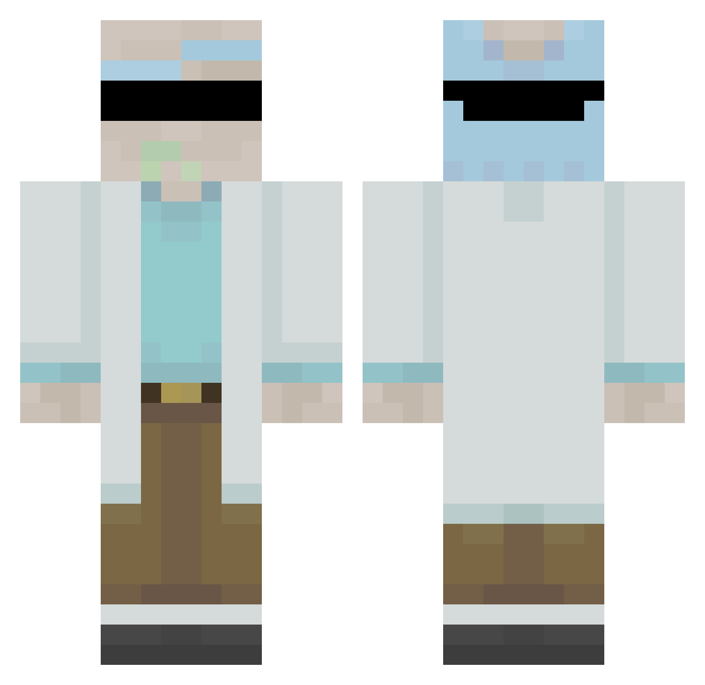 Quarter345 Minecraft skin, front and back view