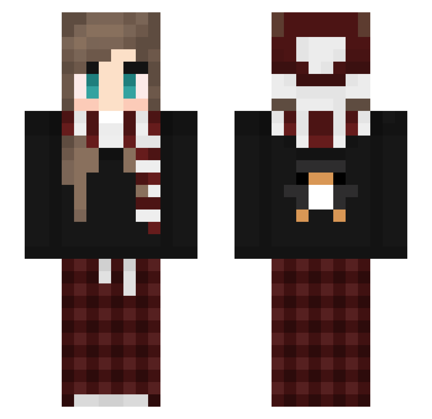 D3LLIE Minecraft skin, front and back view