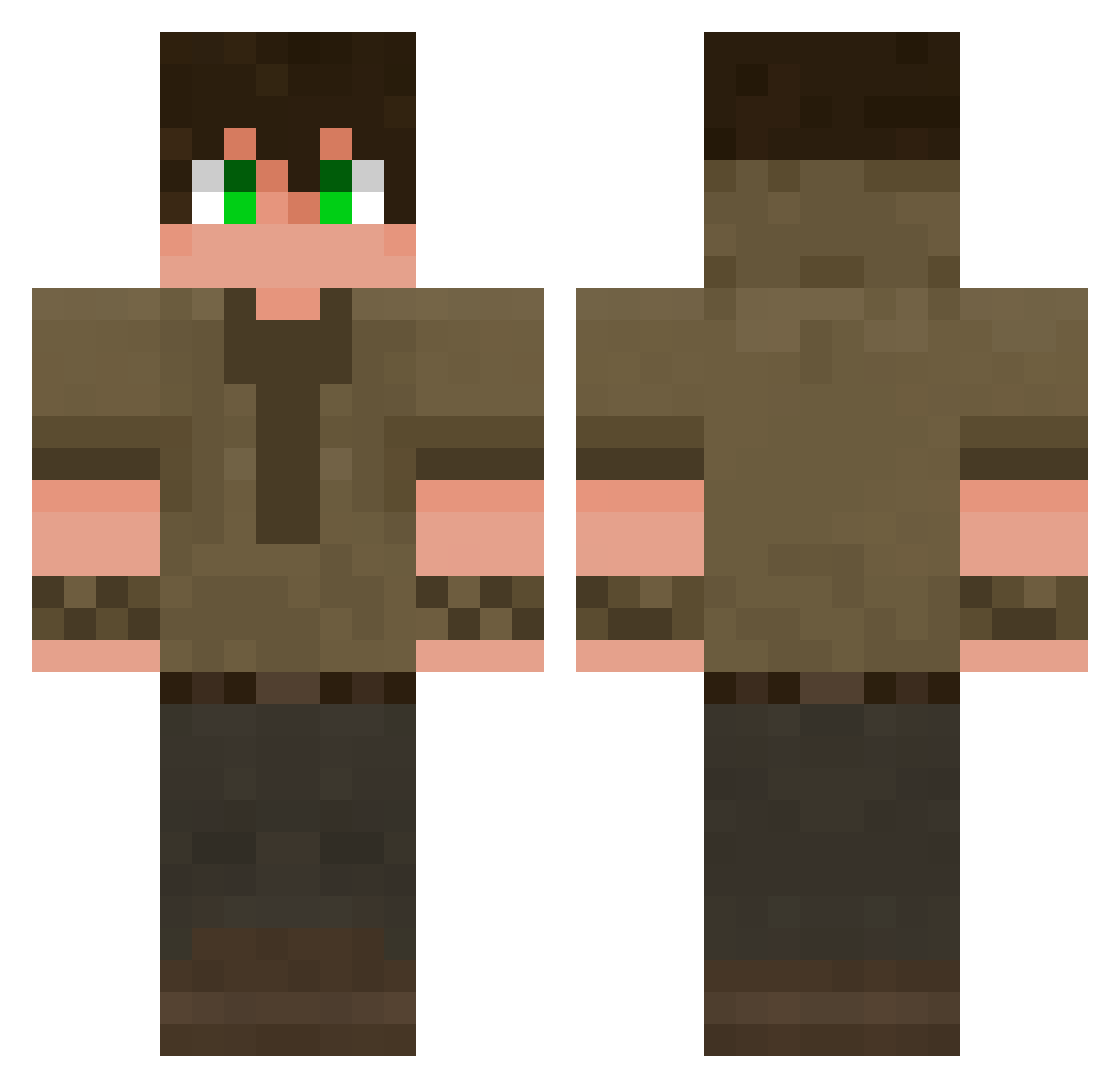 yolomodeboom Minecraft skin, front and back view