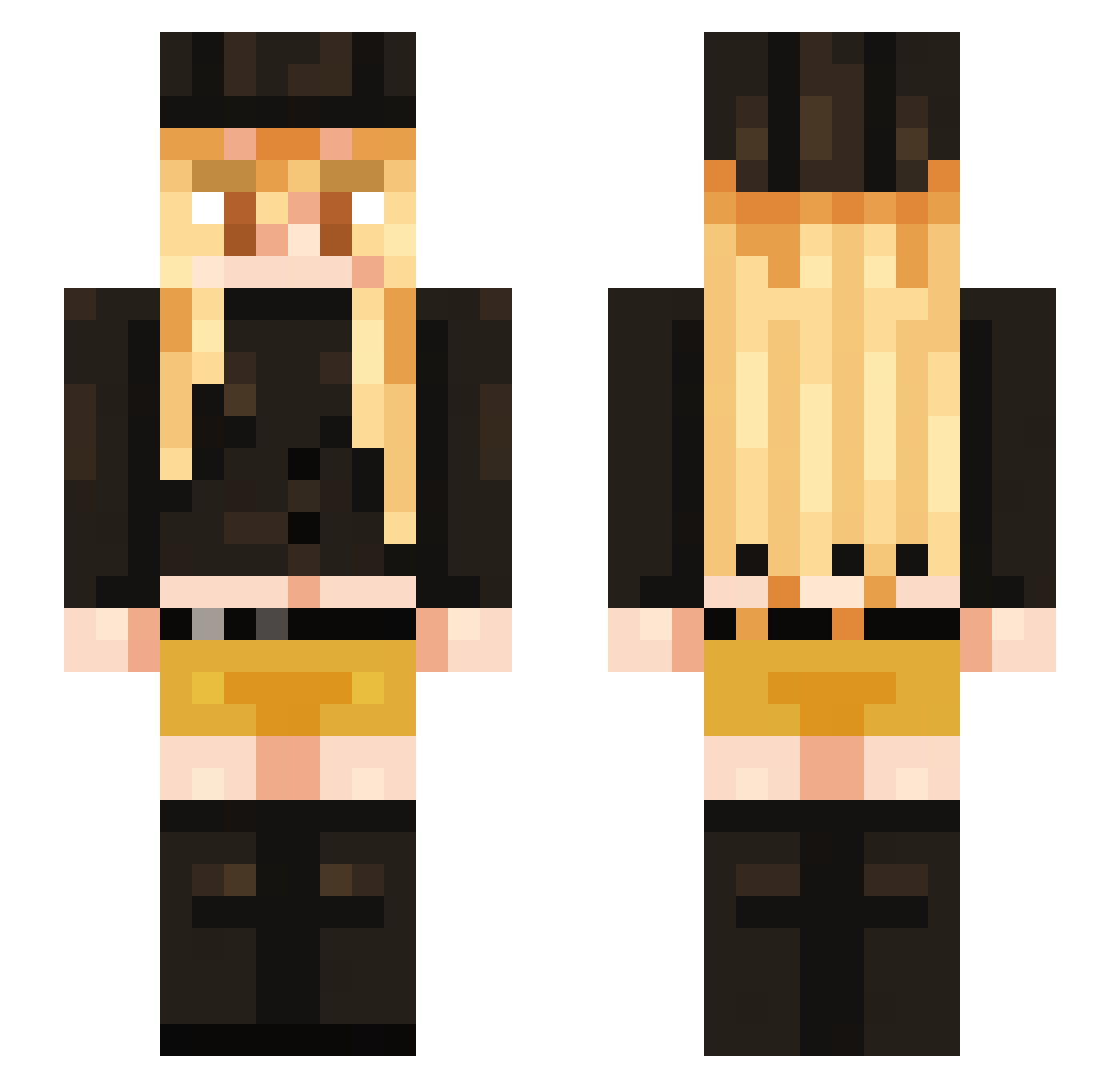 KYO_DARK01 Minecraft skin, front and back view