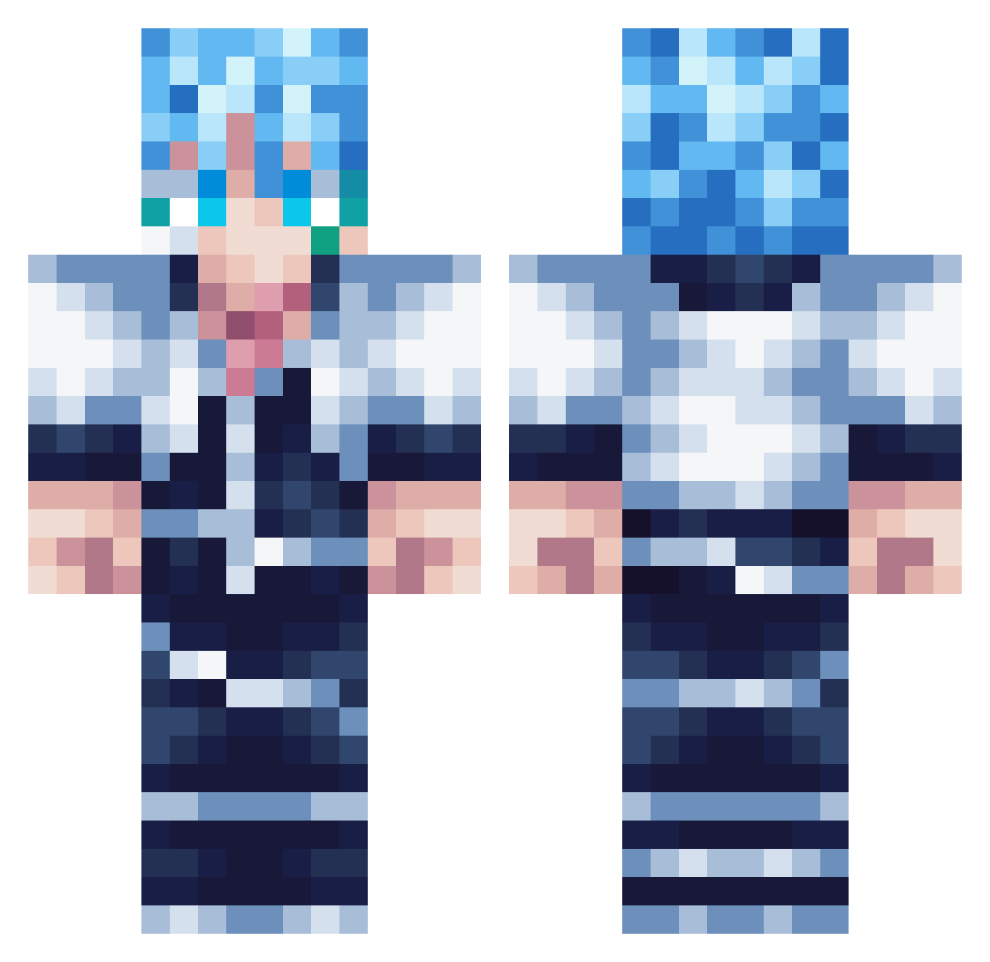 Kryndra Minecraft skin, front and back view