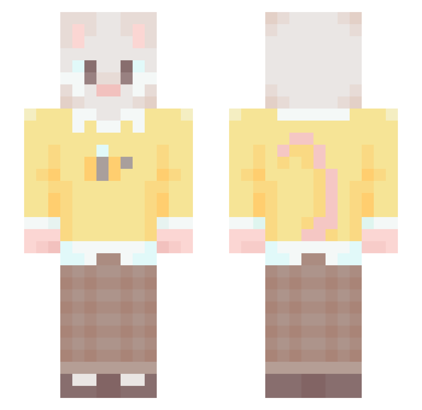 ViviMinecrafts Minecraft skin, front and back view