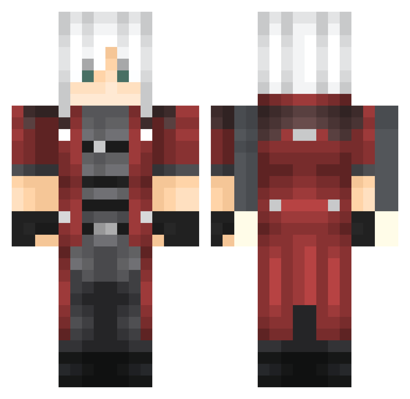 Mydloq Minecraft skin, front and back view