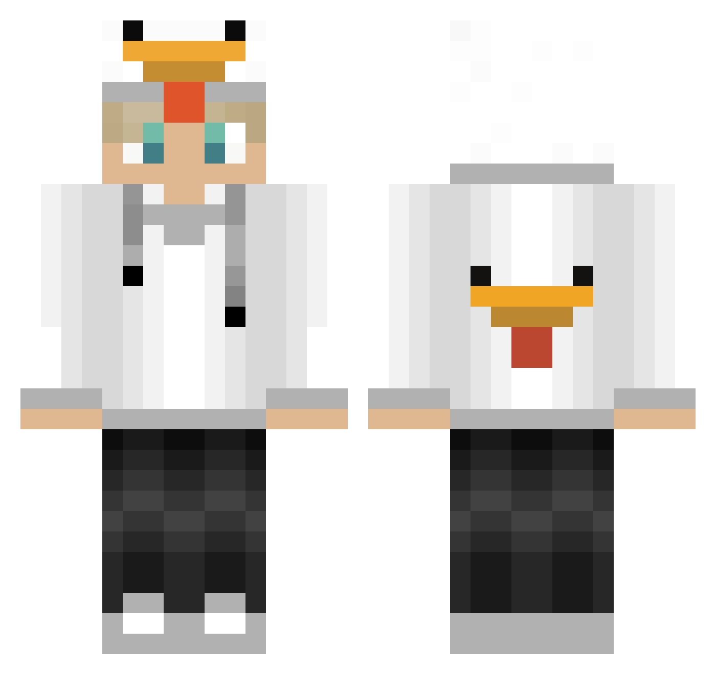RiverTheWet Minecraft skin, front and back view