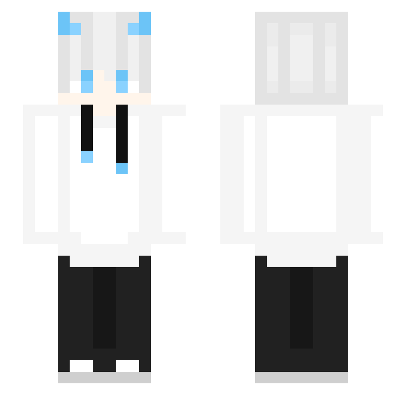 raisyouwolf Minecraft skin, front and back view