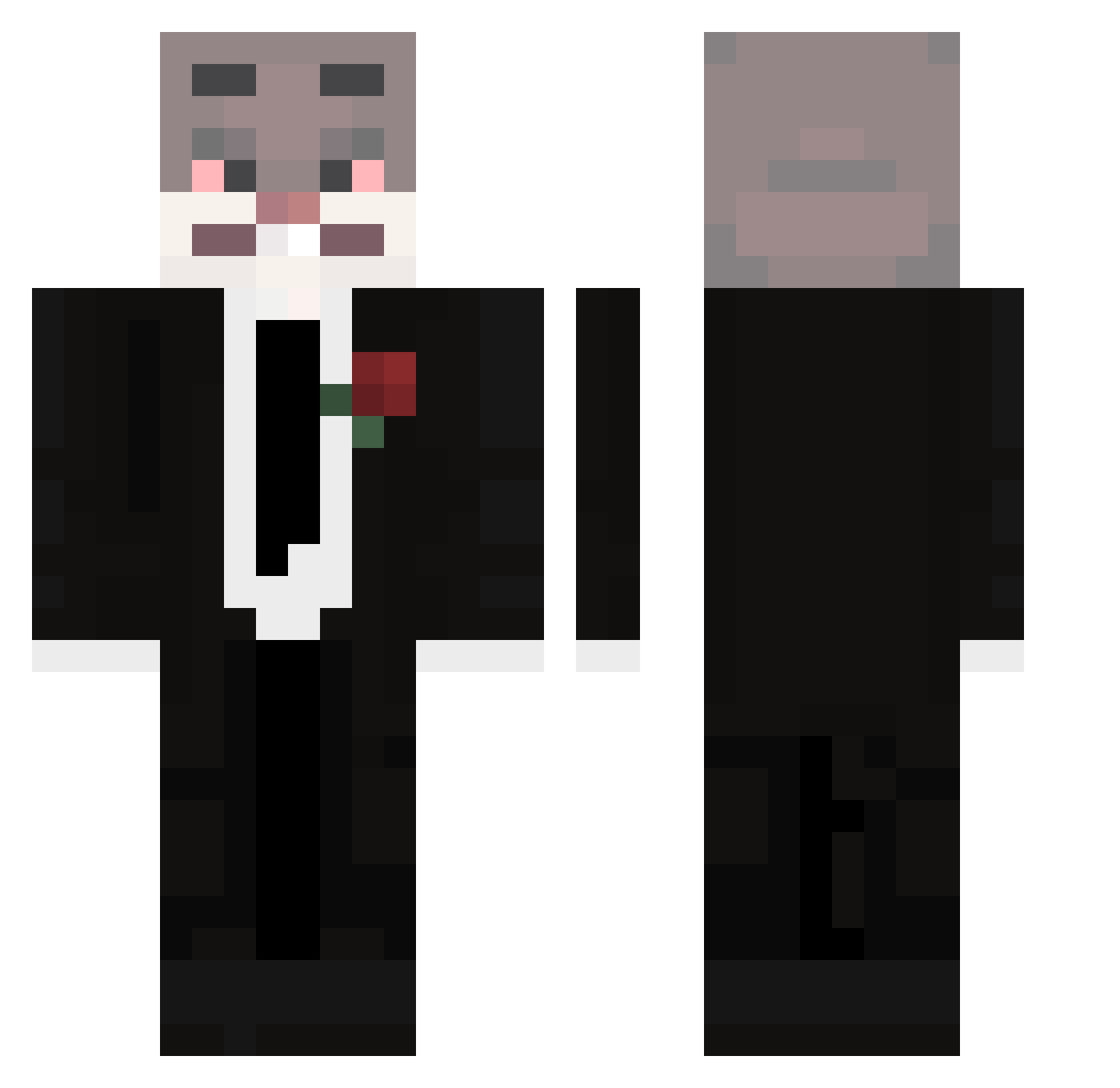 iAmorfoda Minecraft skin, front and back view