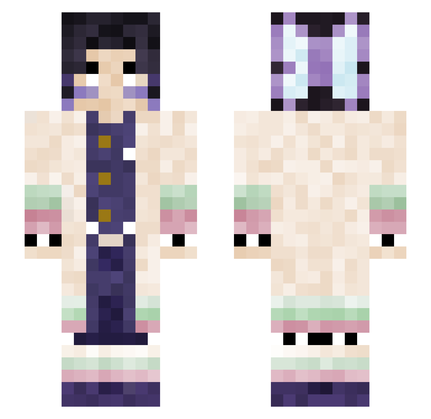 justaidan00 Minecraft skin, front and back view