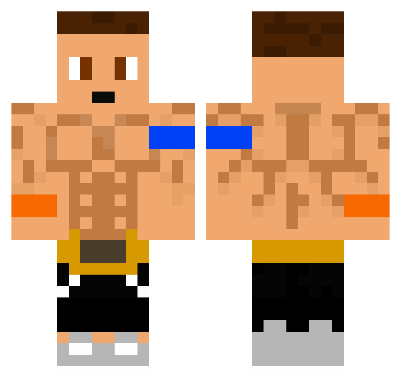 Pxez Minecraft skin, front and back view
