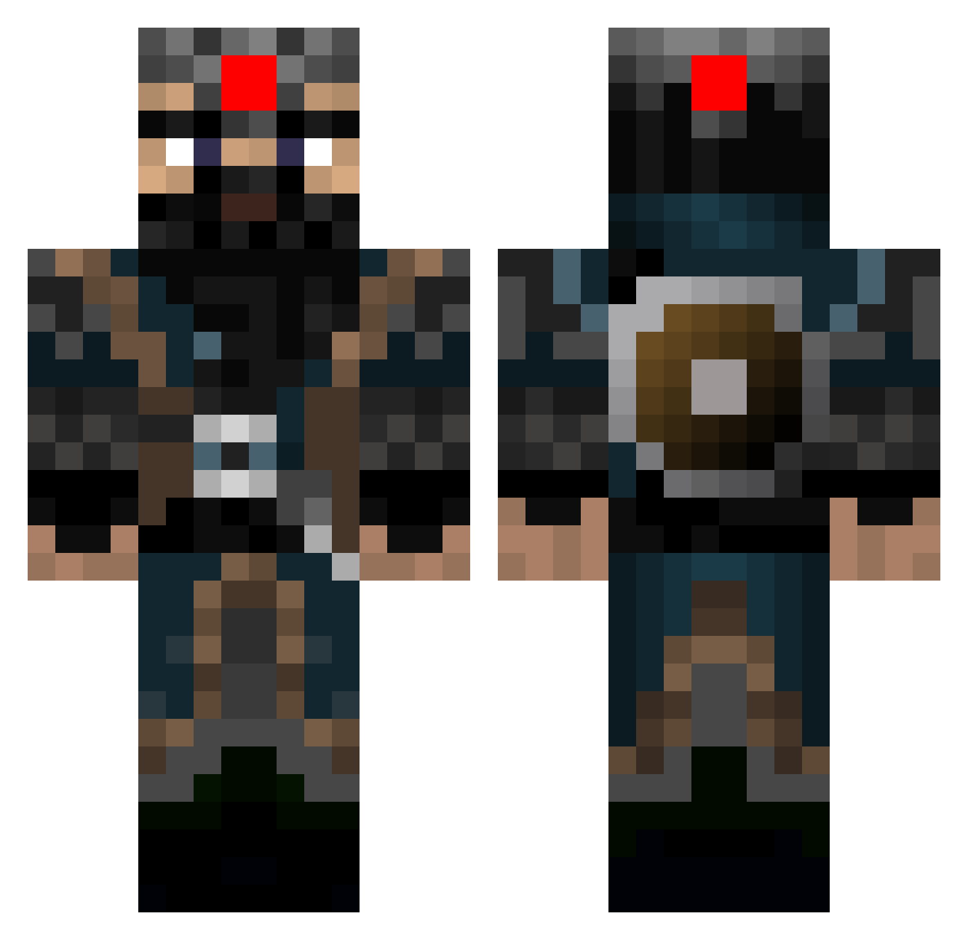 UnTapped Minecraft skin, front and back view