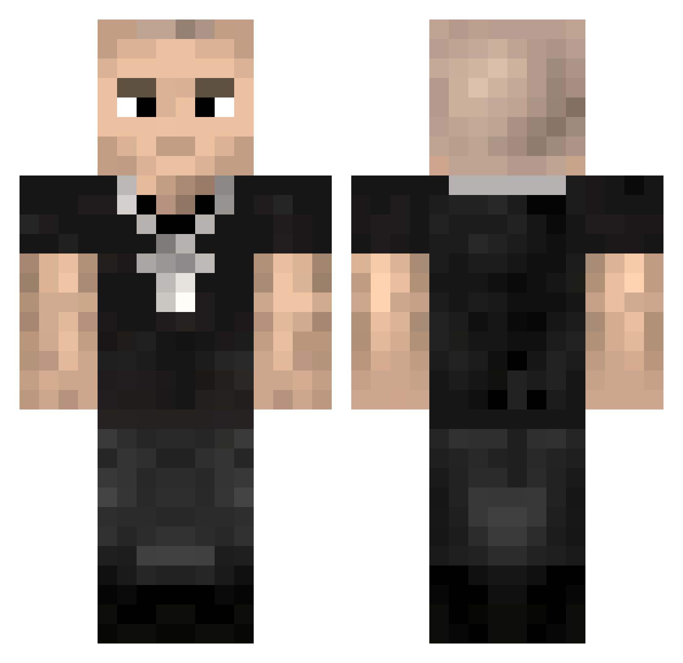 Tom0895 Minecraft skin, front and back view