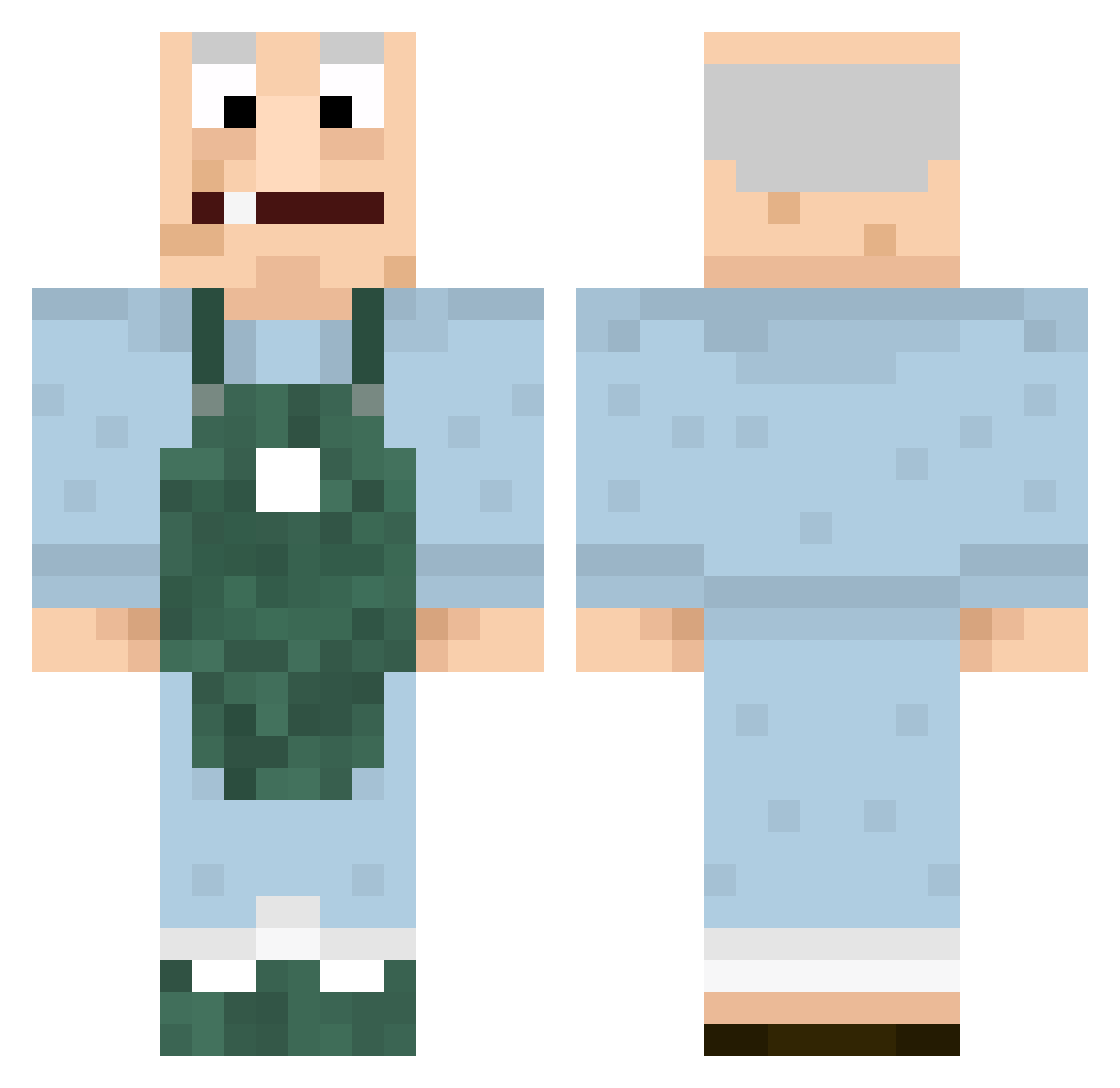 Rithmicermine9 Minecraft skin, front and back view