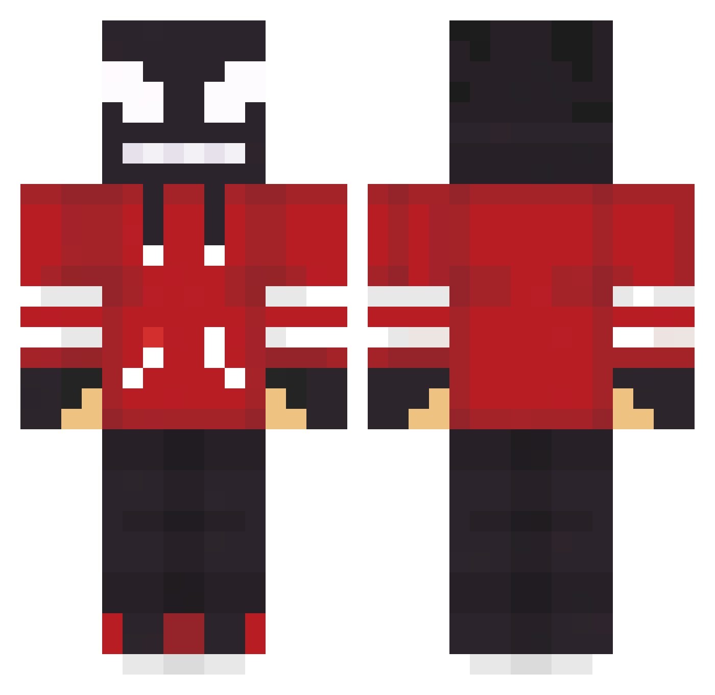 TaphBlox Minecraft skin, front and back view