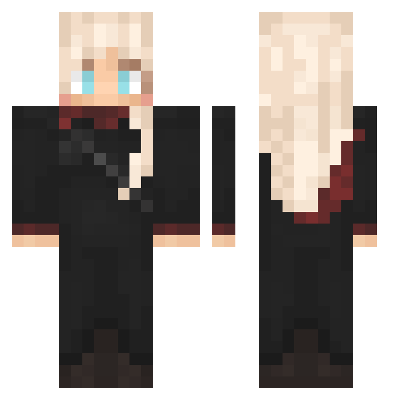 MemeNRV Minecraft skin, front and back view