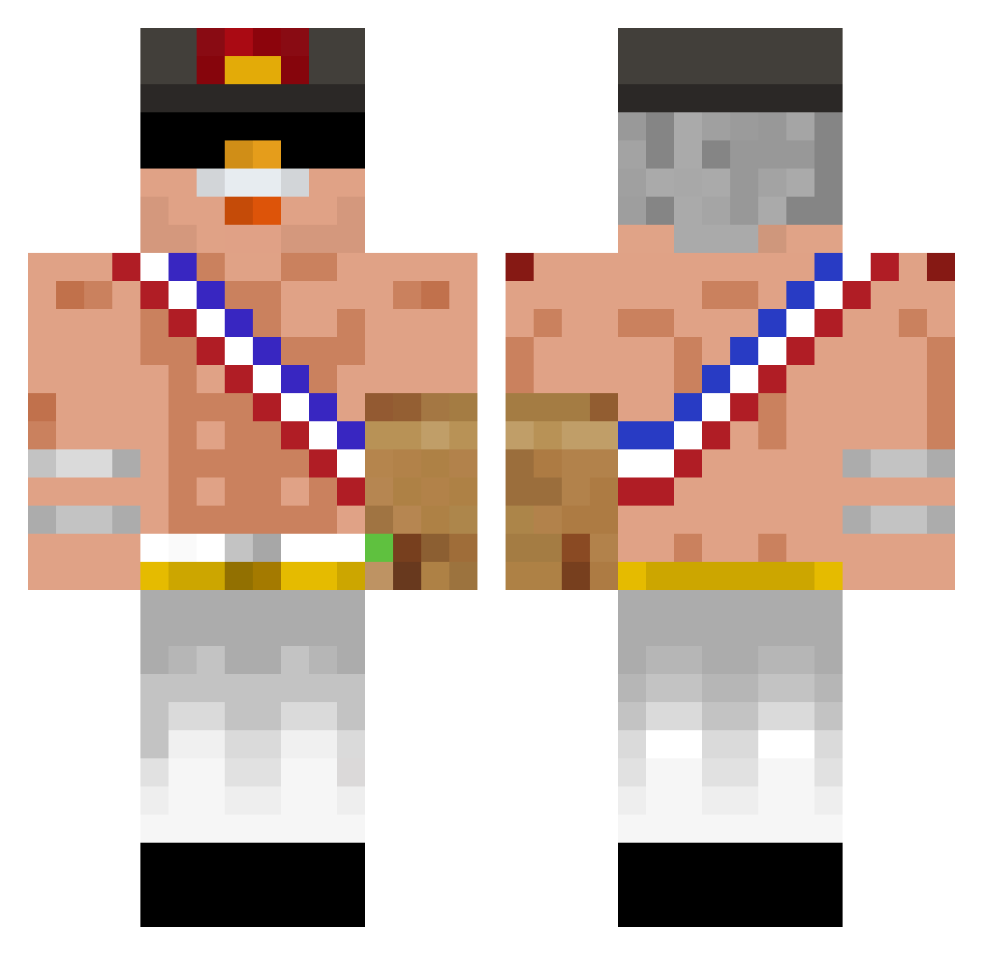 ArlanNB Minecraft skin, front and back view