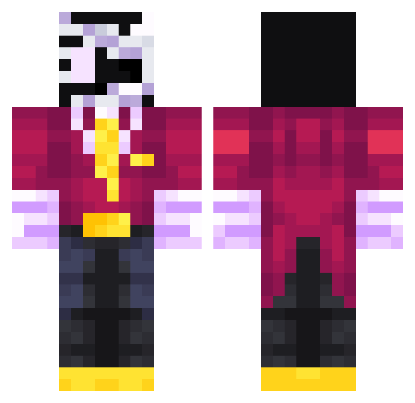 x_____________ Minecraft skin, front and back view