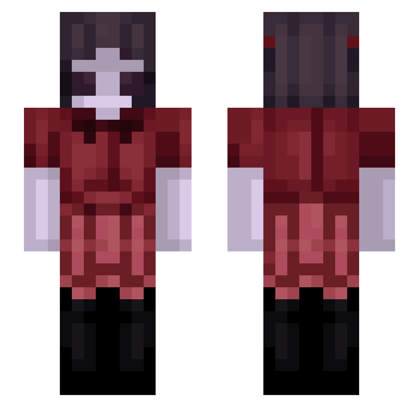 TheDivvs Minecraft skin, front and back view