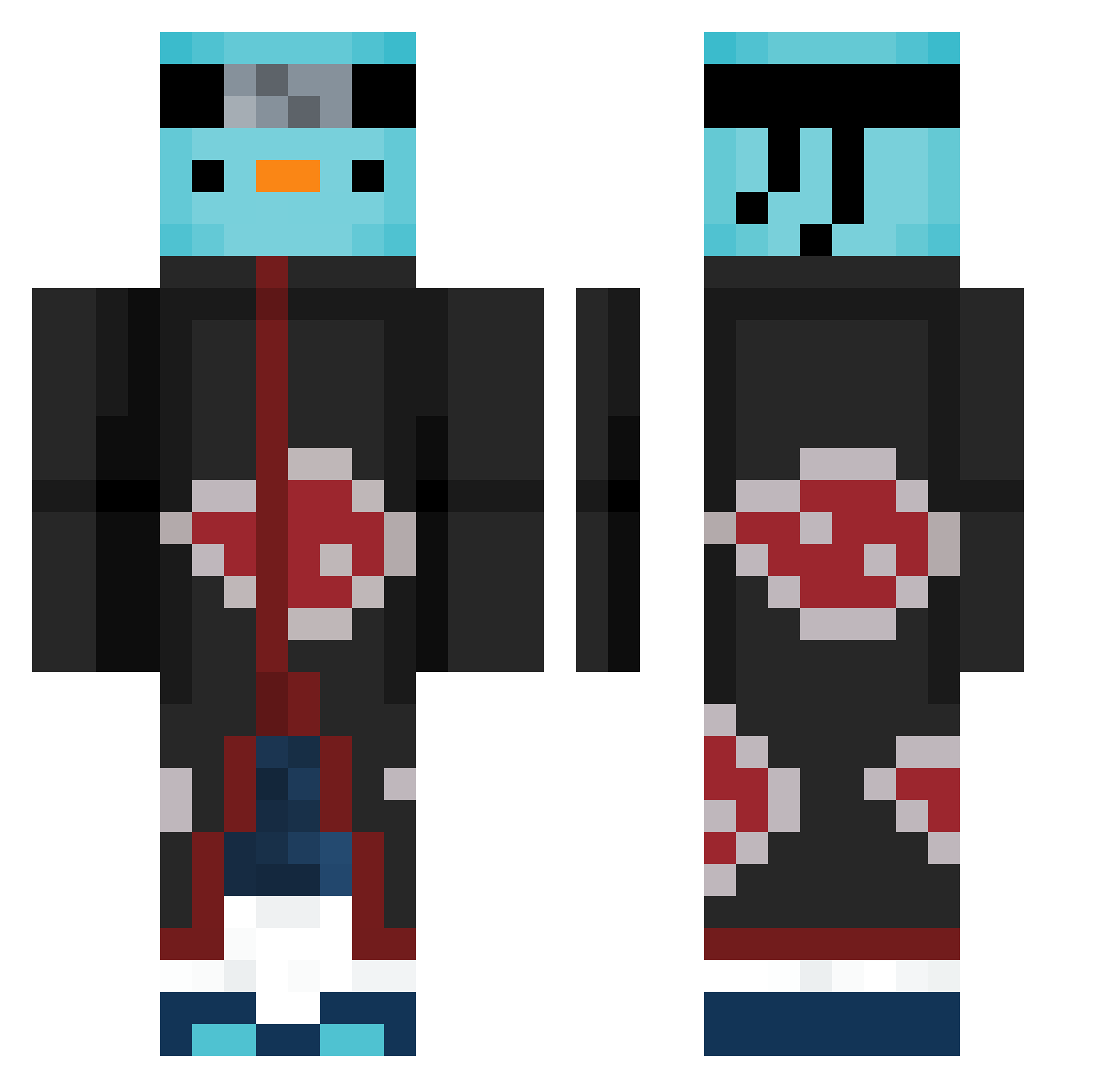 Spidey0910 Minecraft skin, front and back view