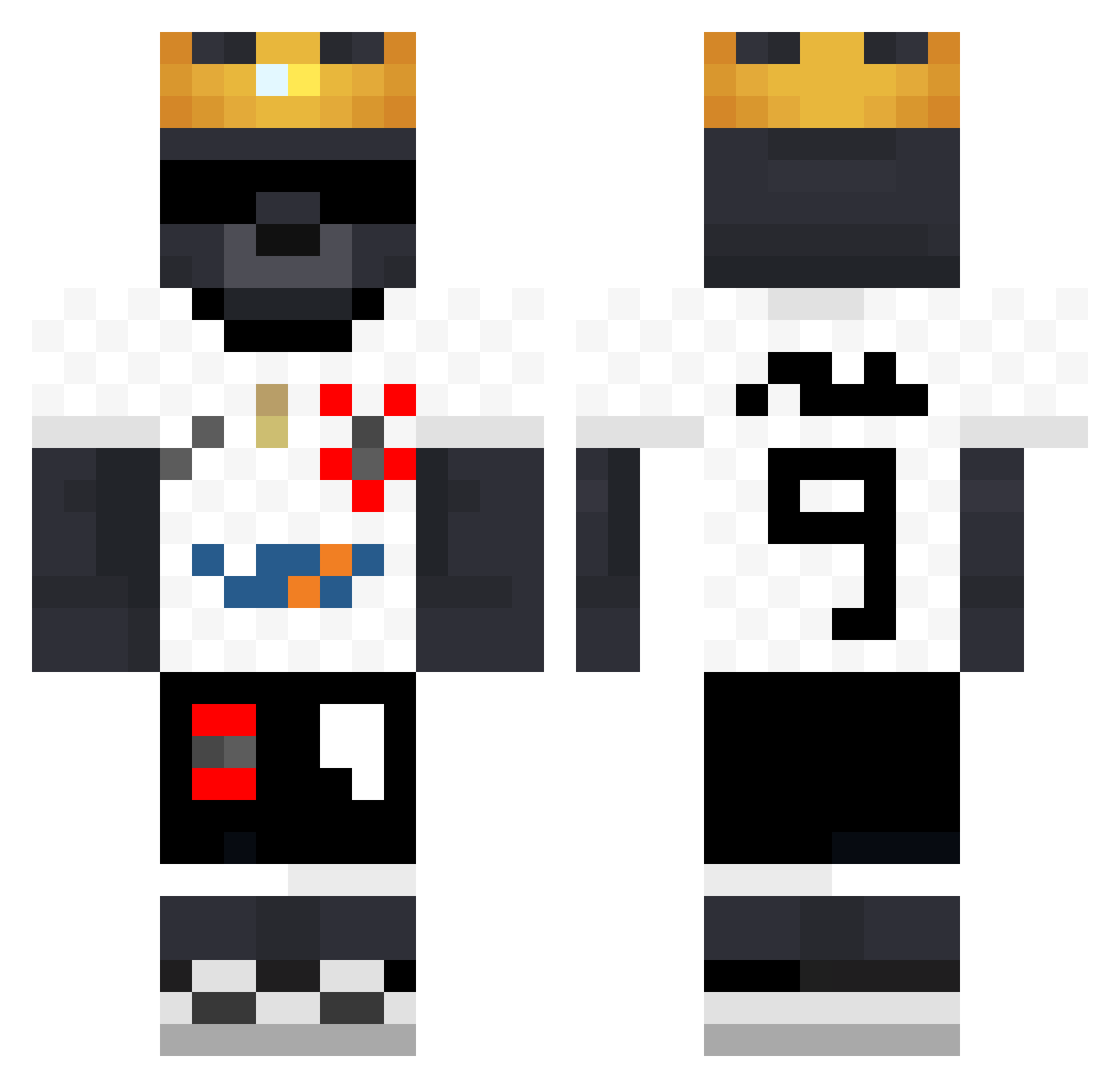 SenhorDingous Minecraft skin, front and back view