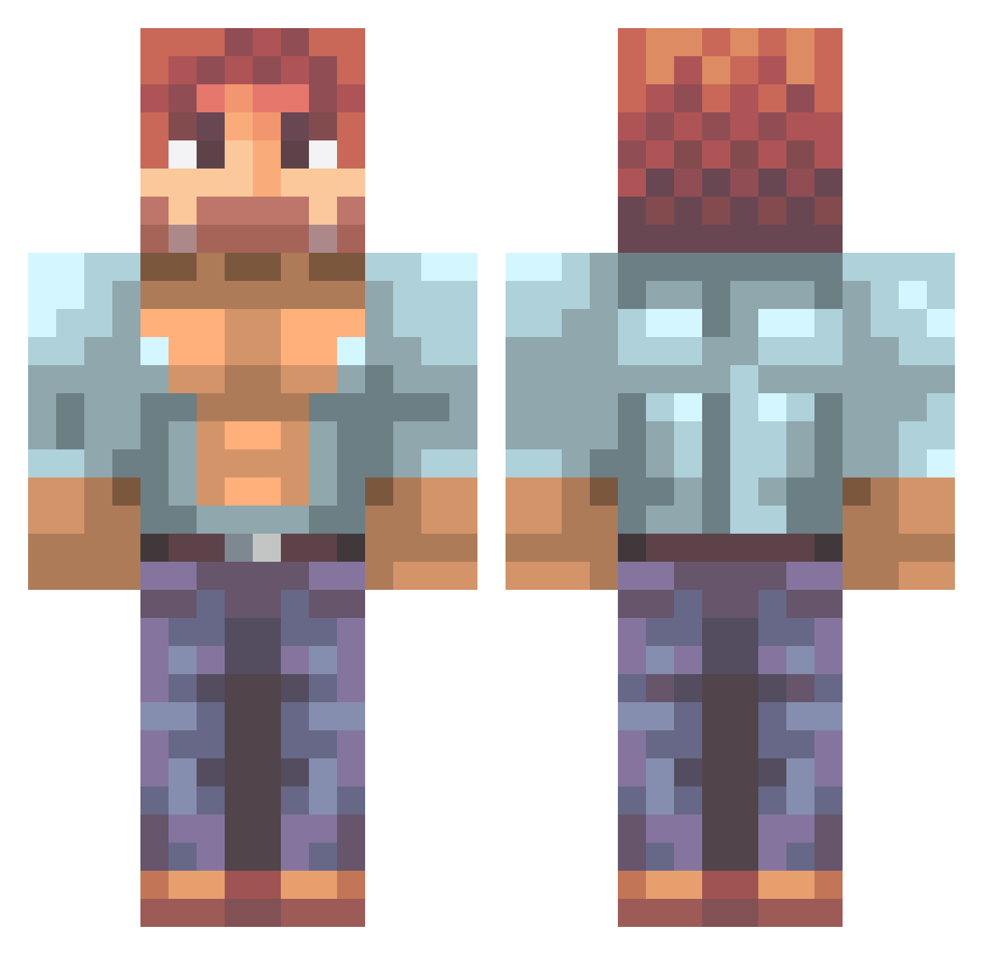 Rhys506 Minecraft skin, front and back view