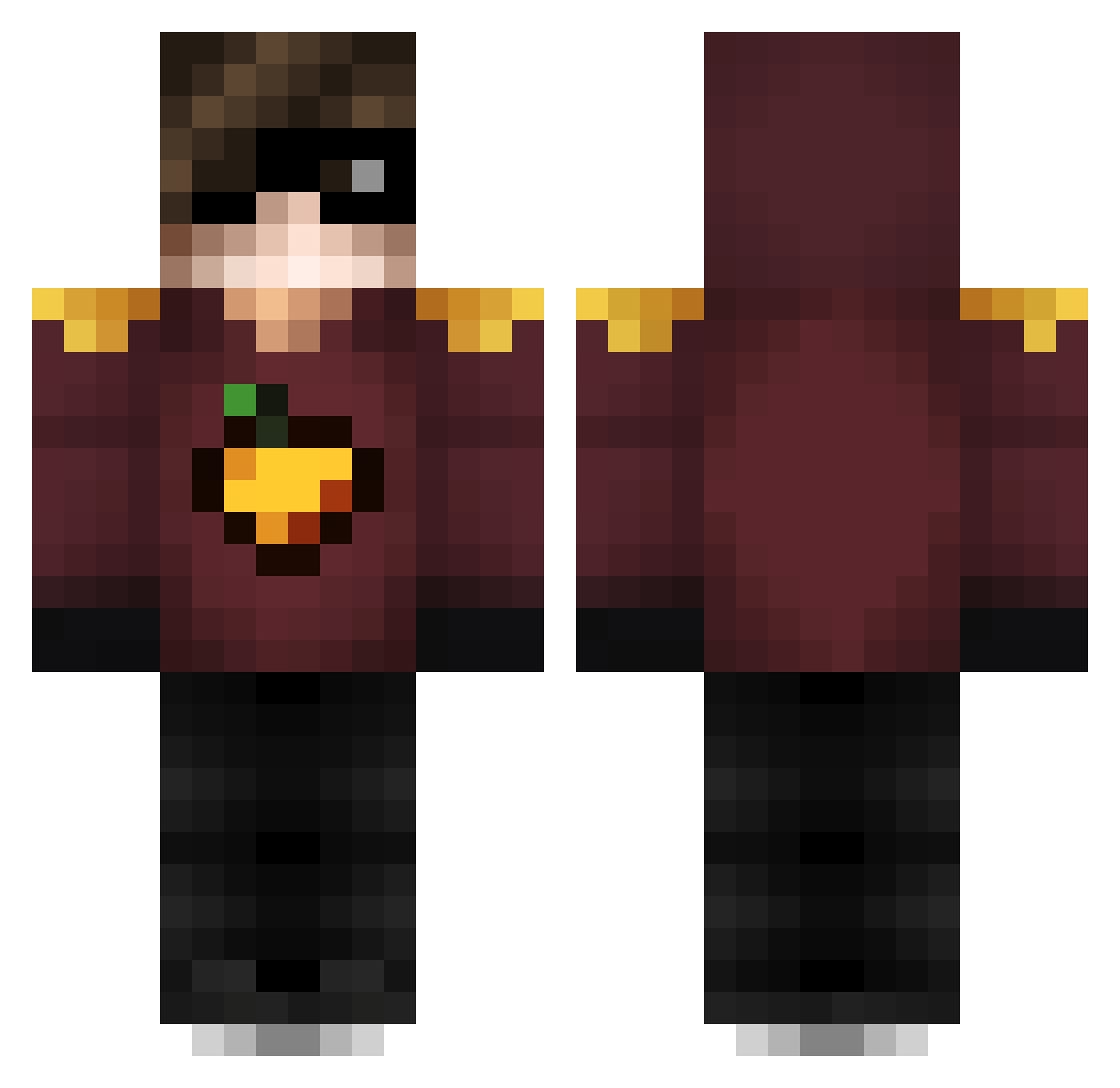 xBayMehmet Minecraft skin, front and back view