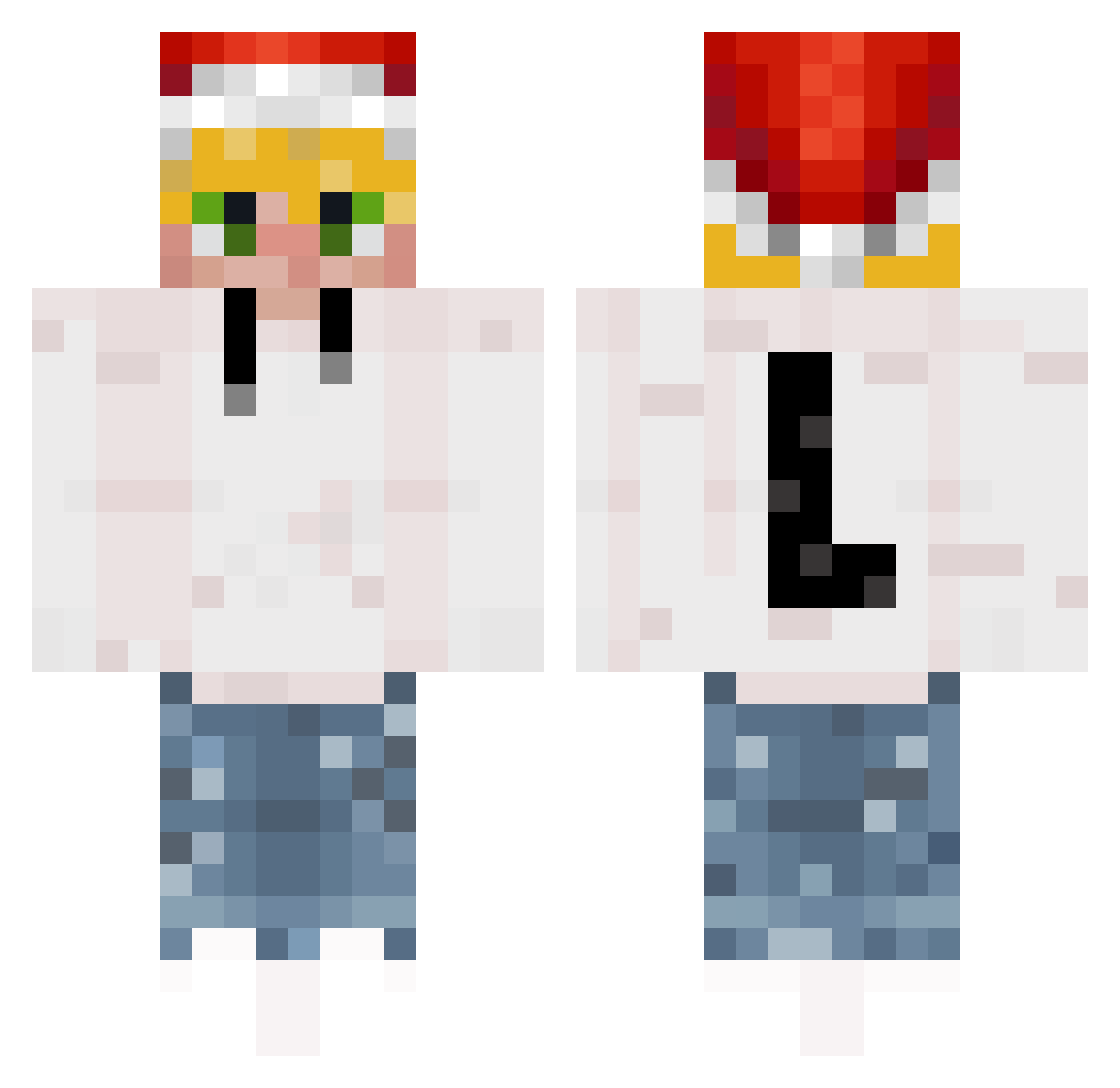 Linusine Minecraft skin, front and back view