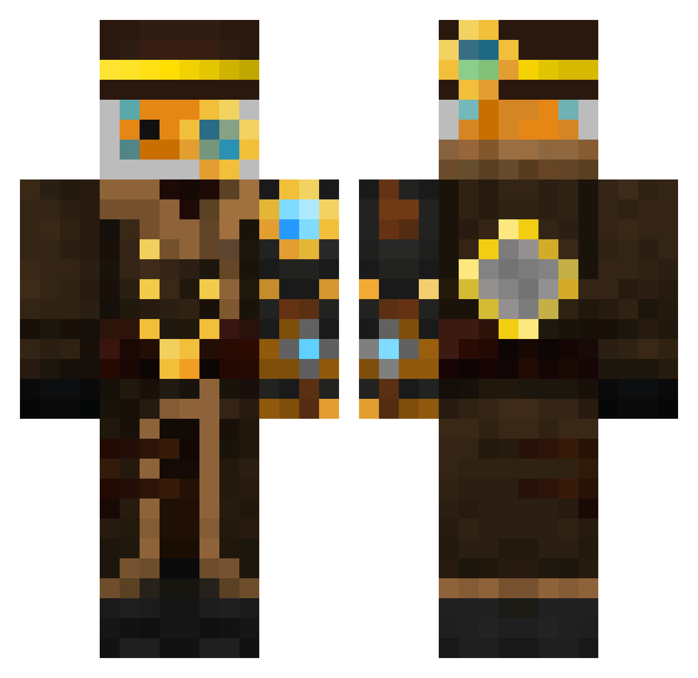 Prince_Ytube Minecraft skin, front and back view