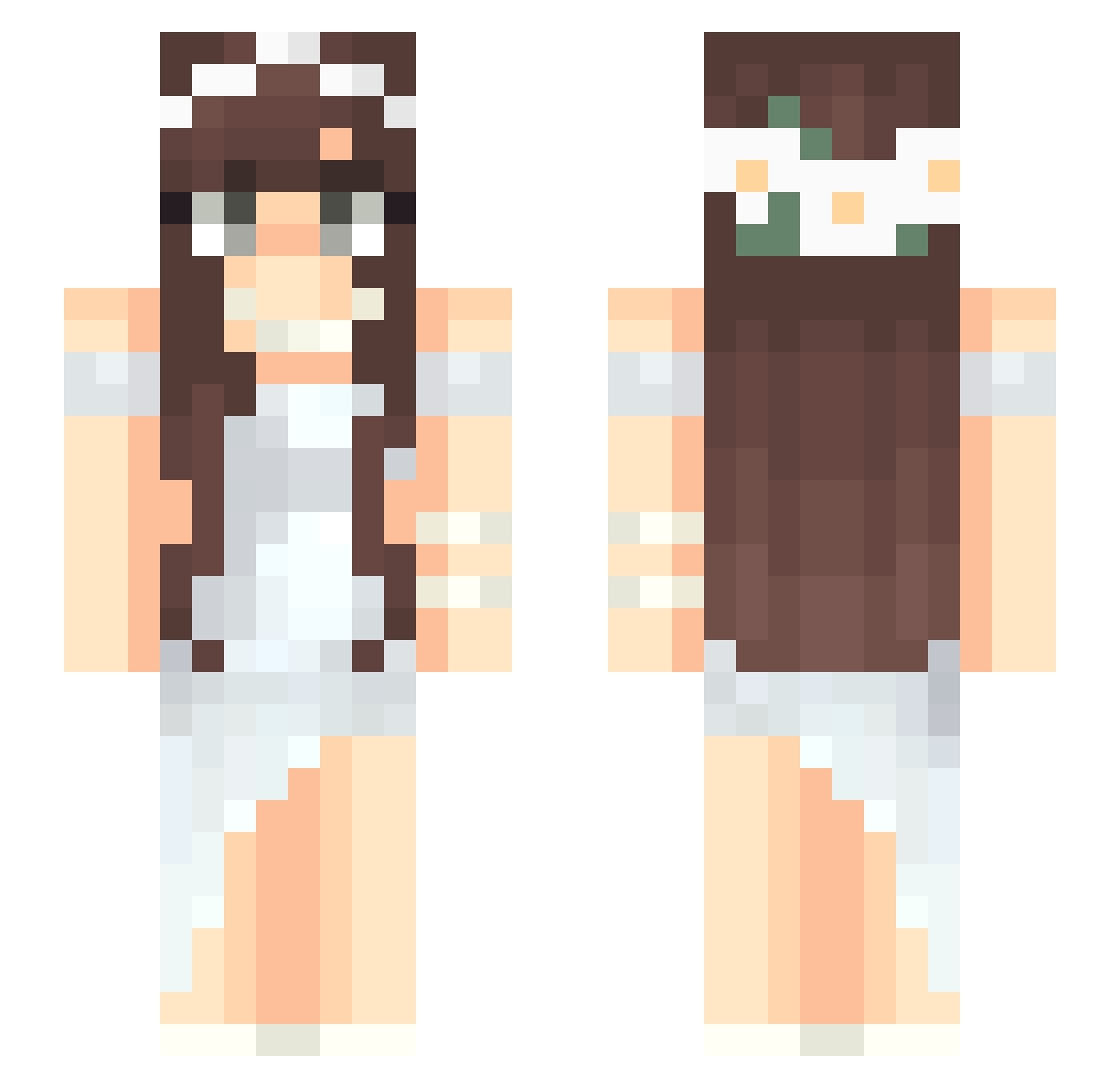 Gracesicle Minecraft skin, front and back view