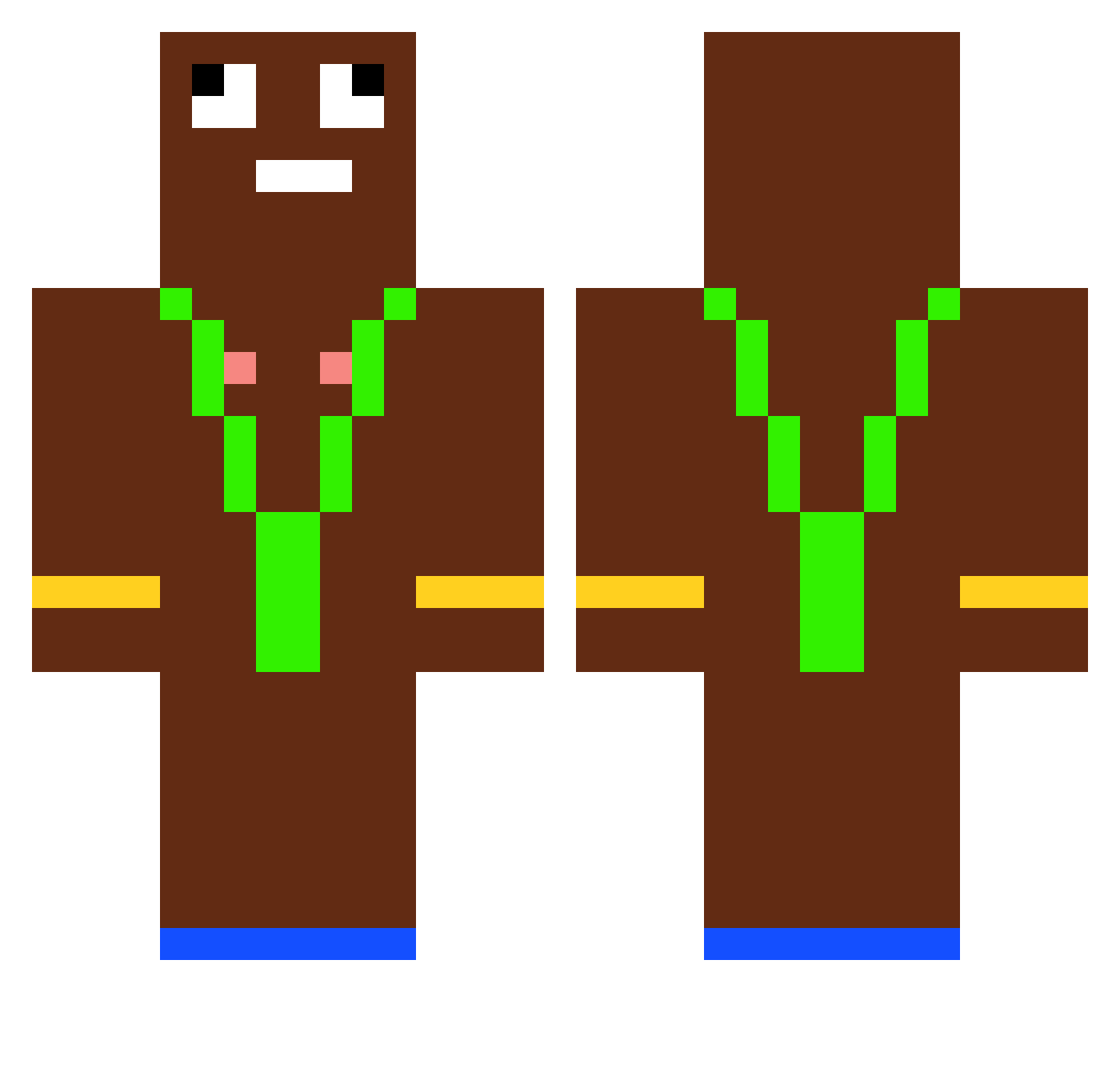 Rapini Minecraft skin, front and back view