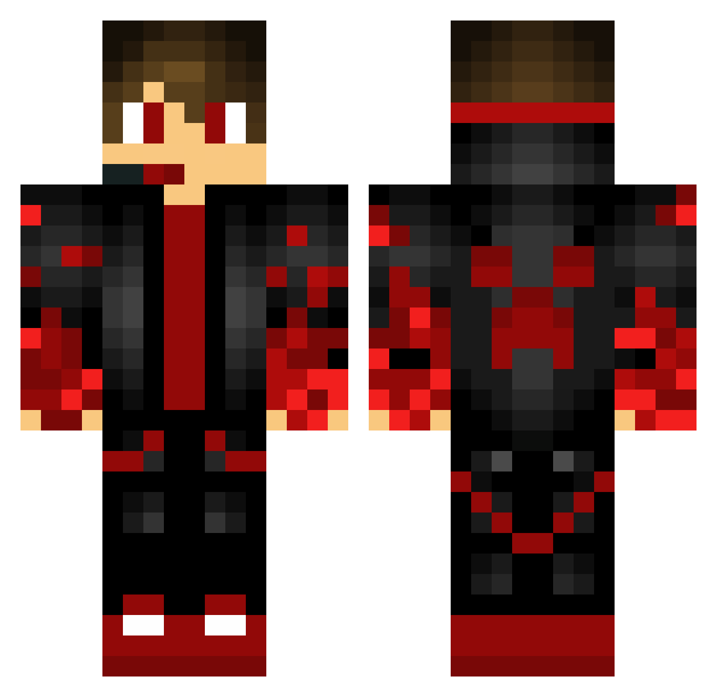 Mixteprix Minecraft skin, front and back view