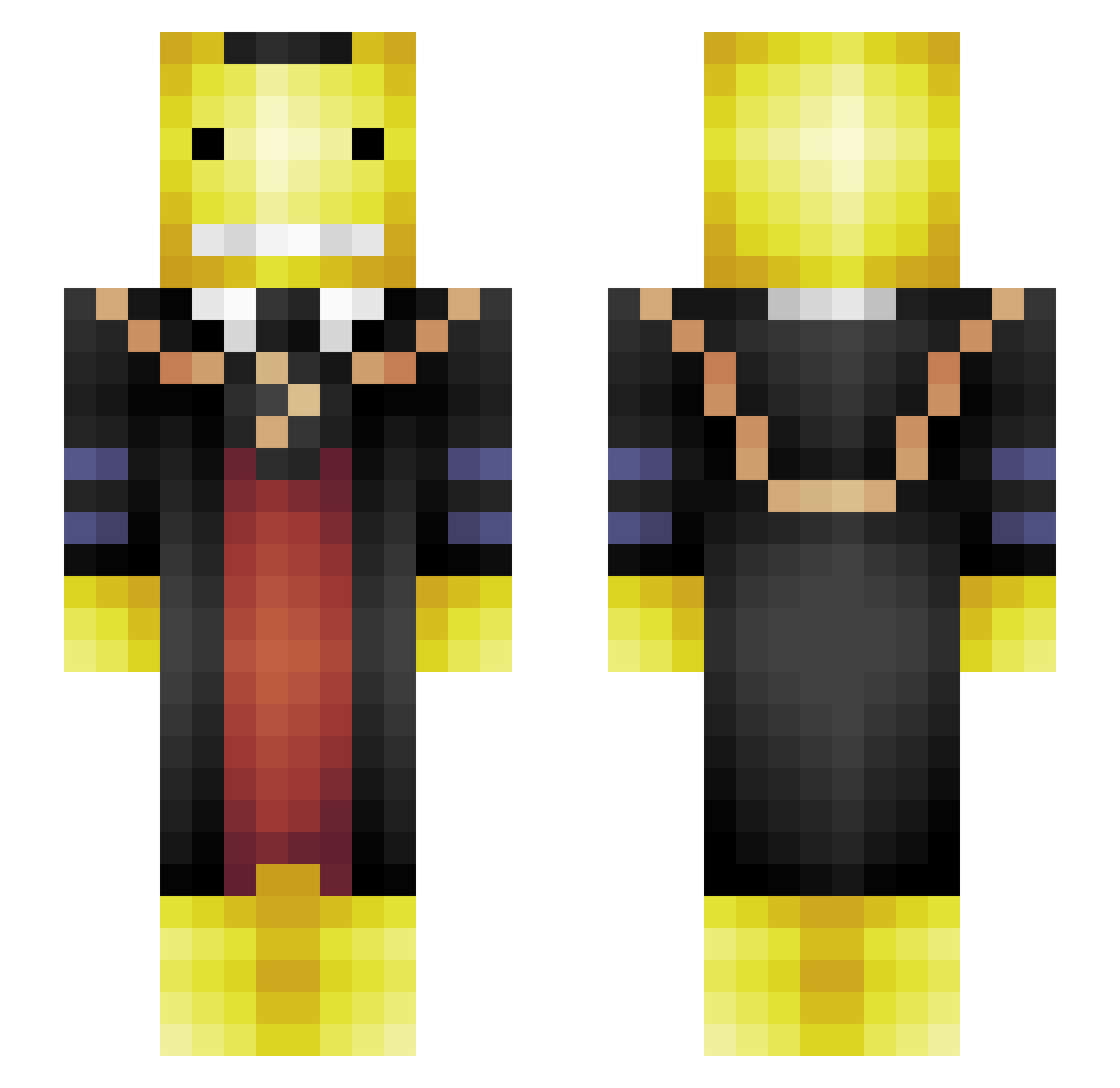 splenetic Minecraft skin, front and back view