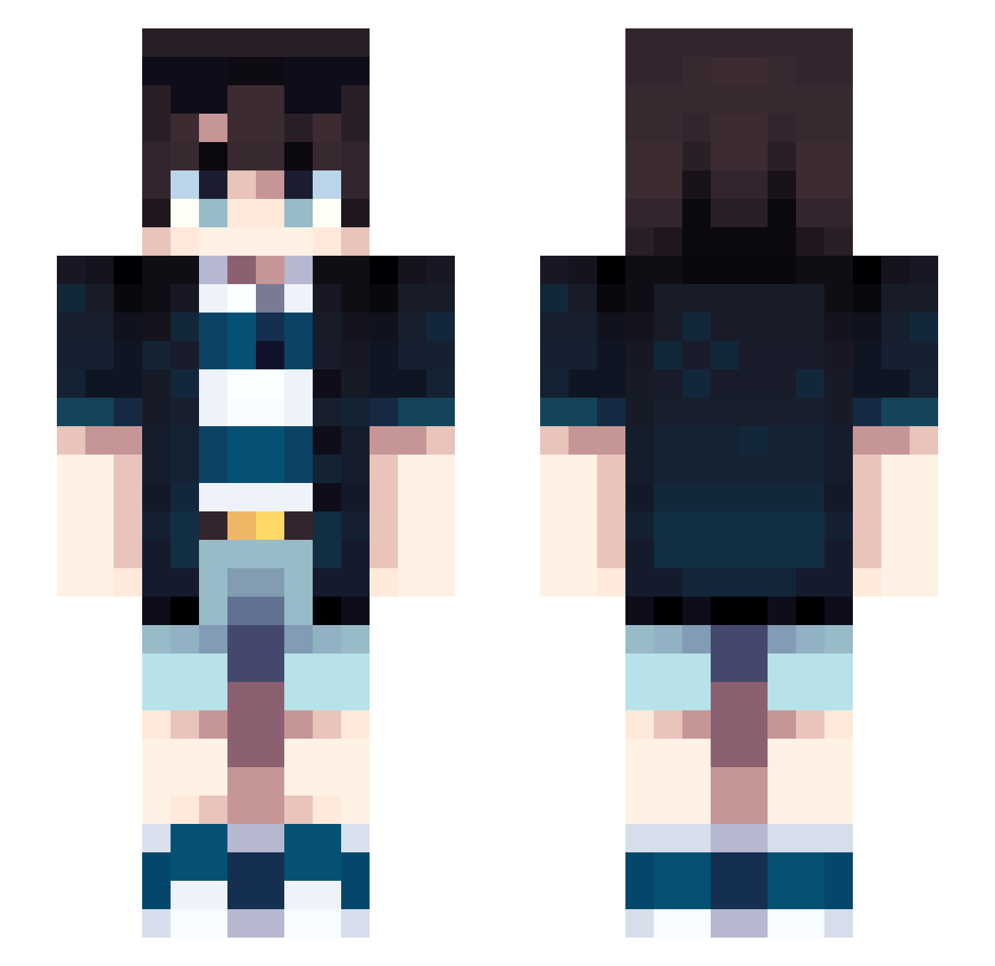 Rainshark314 Minecraft skin, front and back view