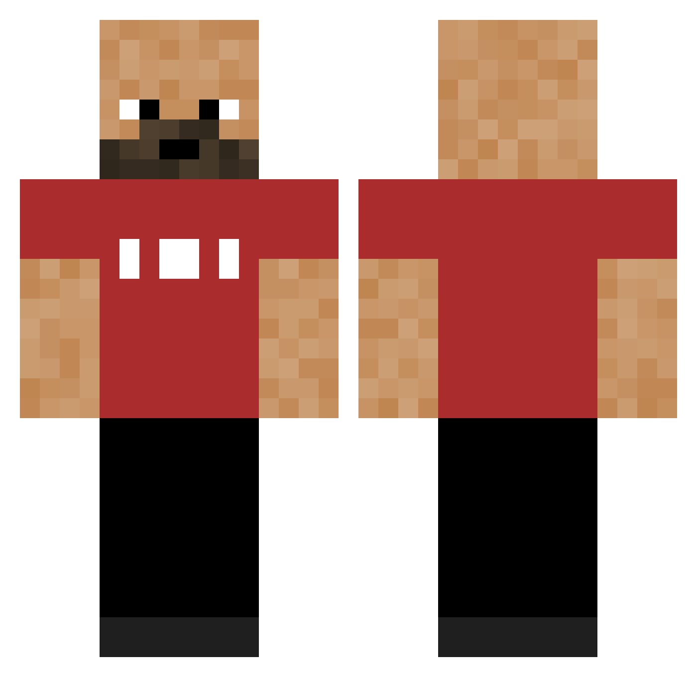 blur_A Minecraft skin, front and back view
