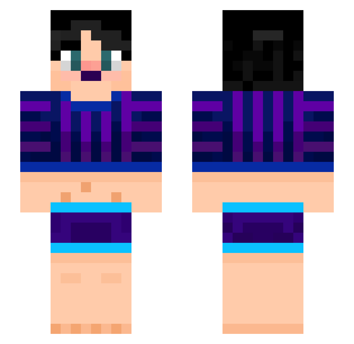 Snek_Animation Minecraft skin, front and back view