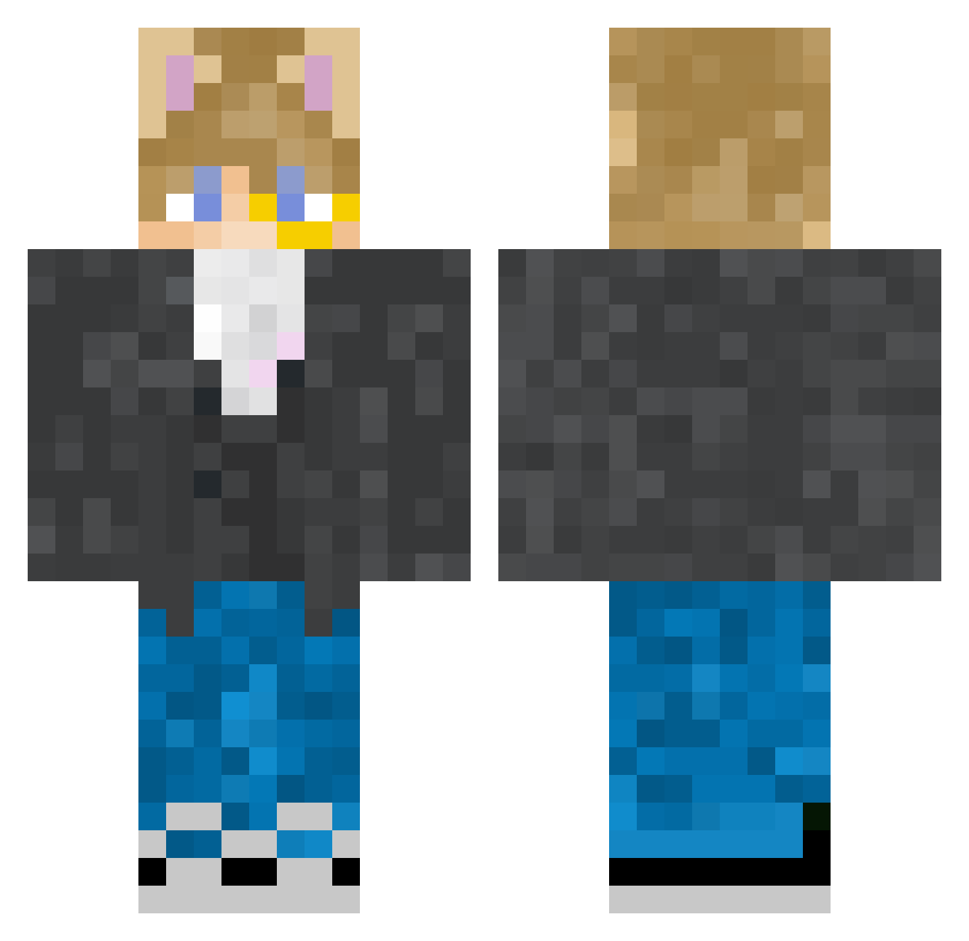 Psalterer Minecraft skin, front and back view