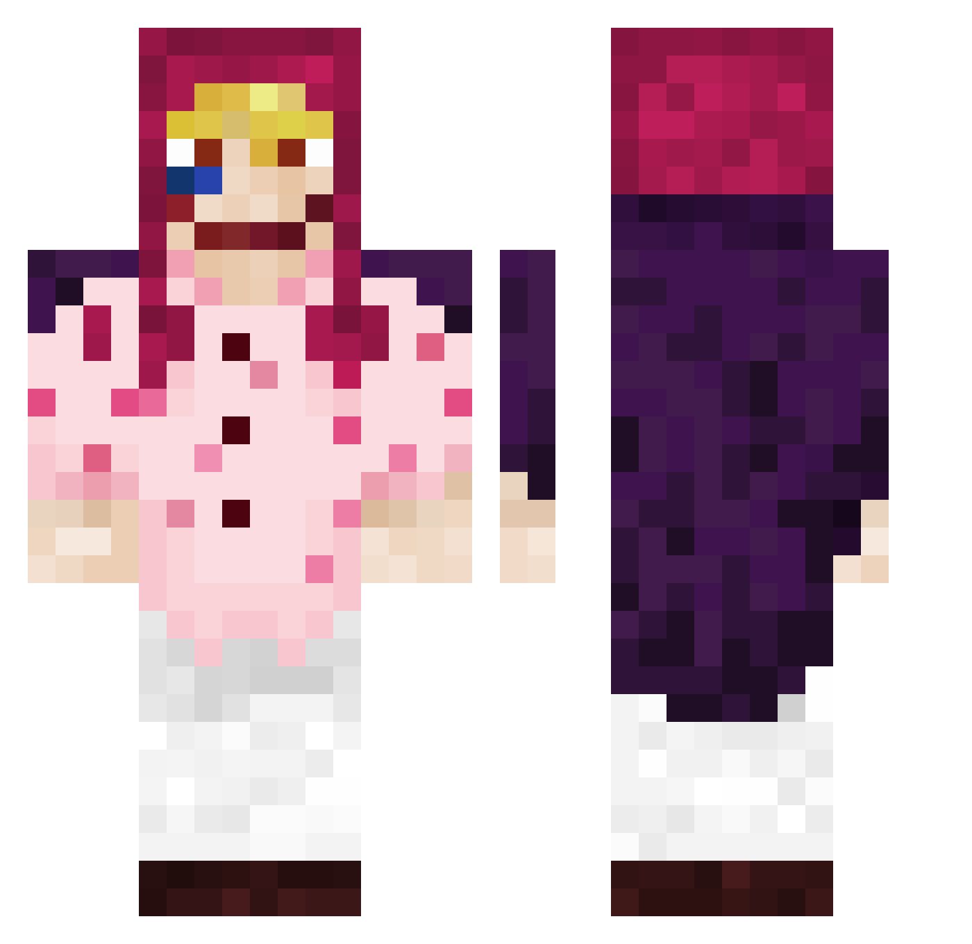 SosaSenpai Minecraft skin, front and back view
