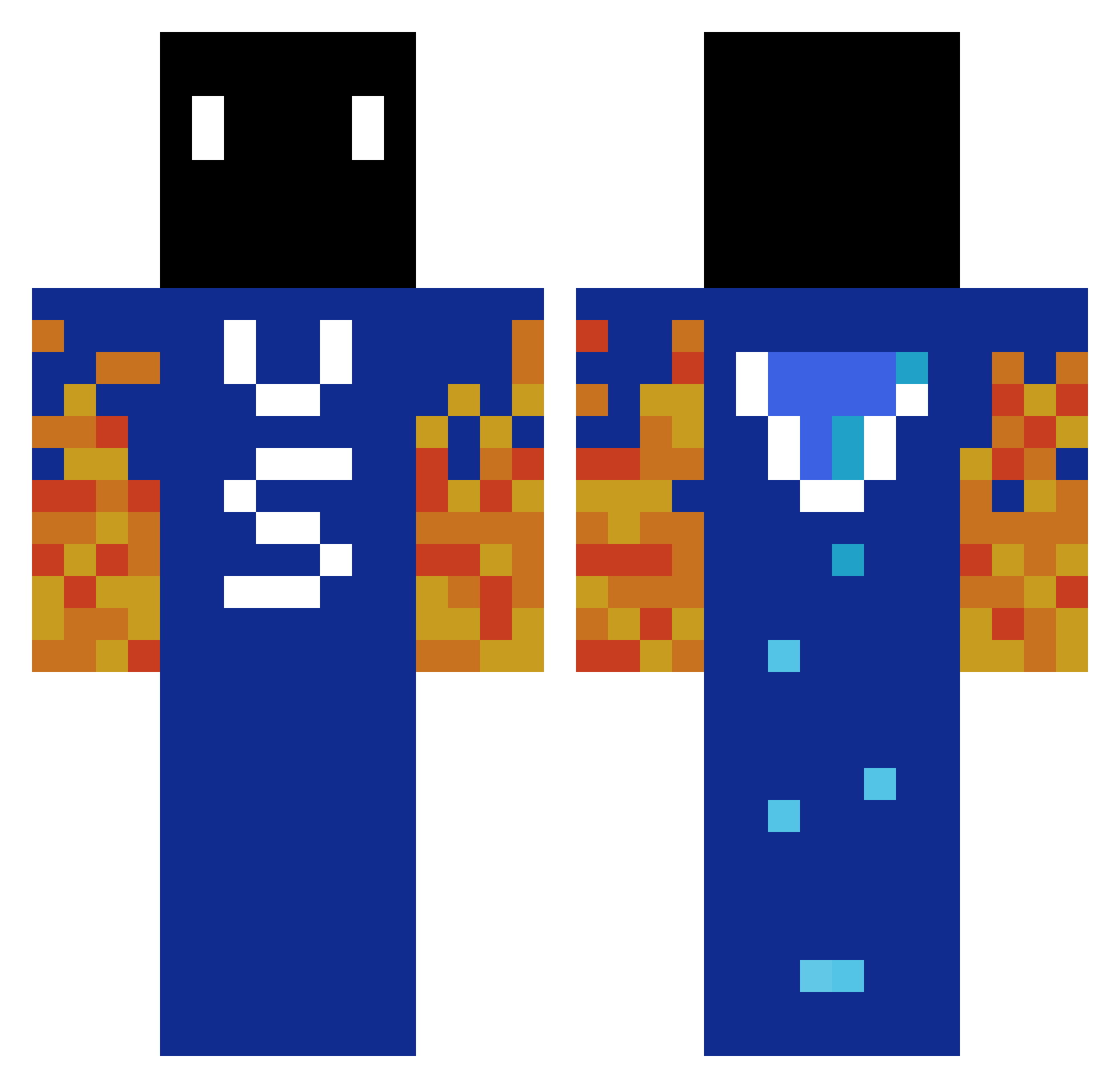 Zeeerak Minecraft skin, front and back view