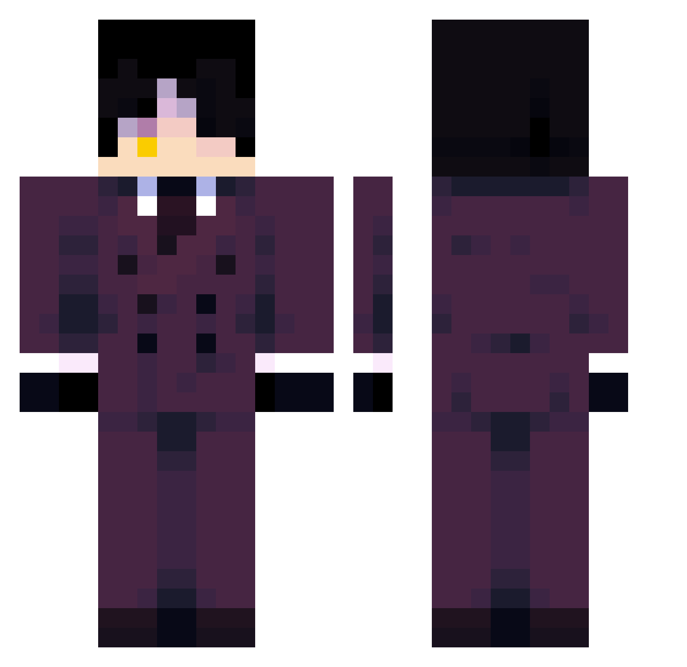 Spectre289 Minecraft skin, front and back view