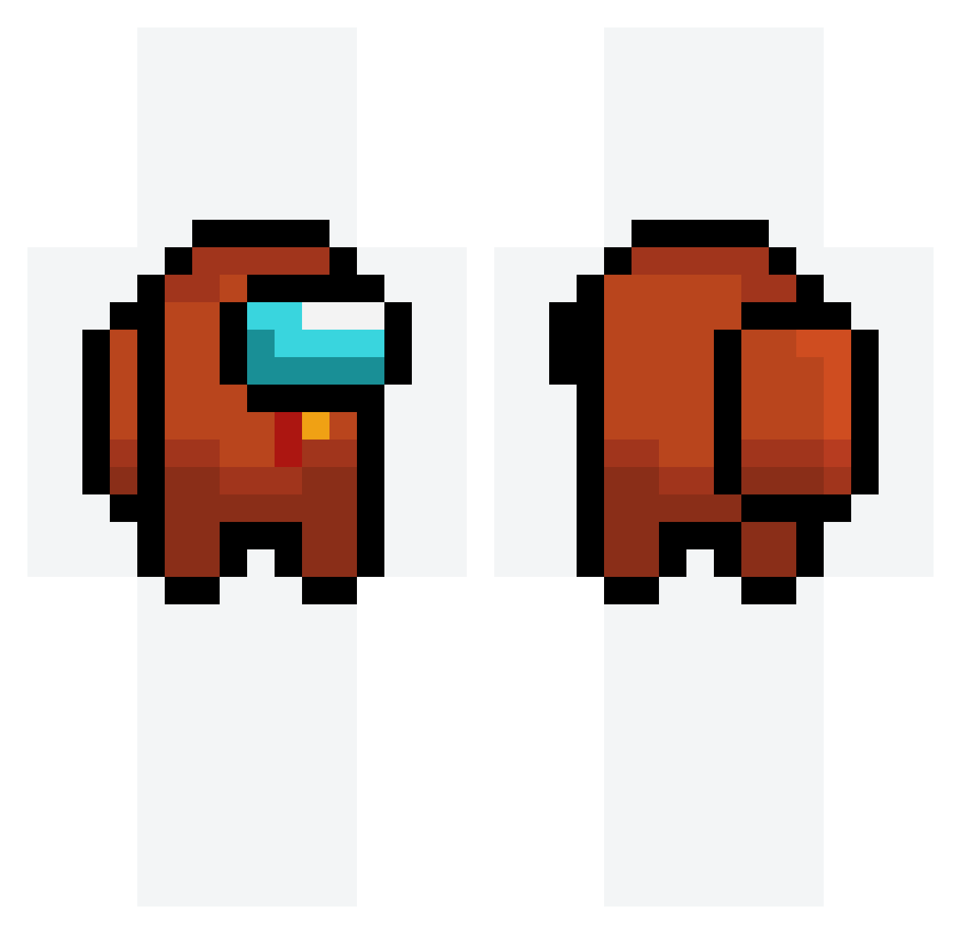 Kondee Minecraft skin, front and back view