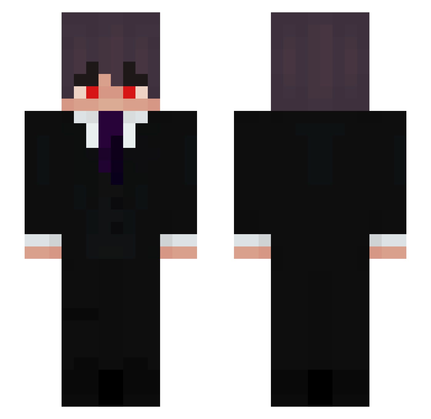 Helbnner Minecraft skin, front and back view