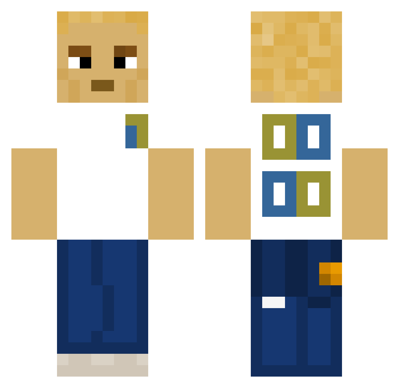 Kbozek Minecraft skin, front and back view
