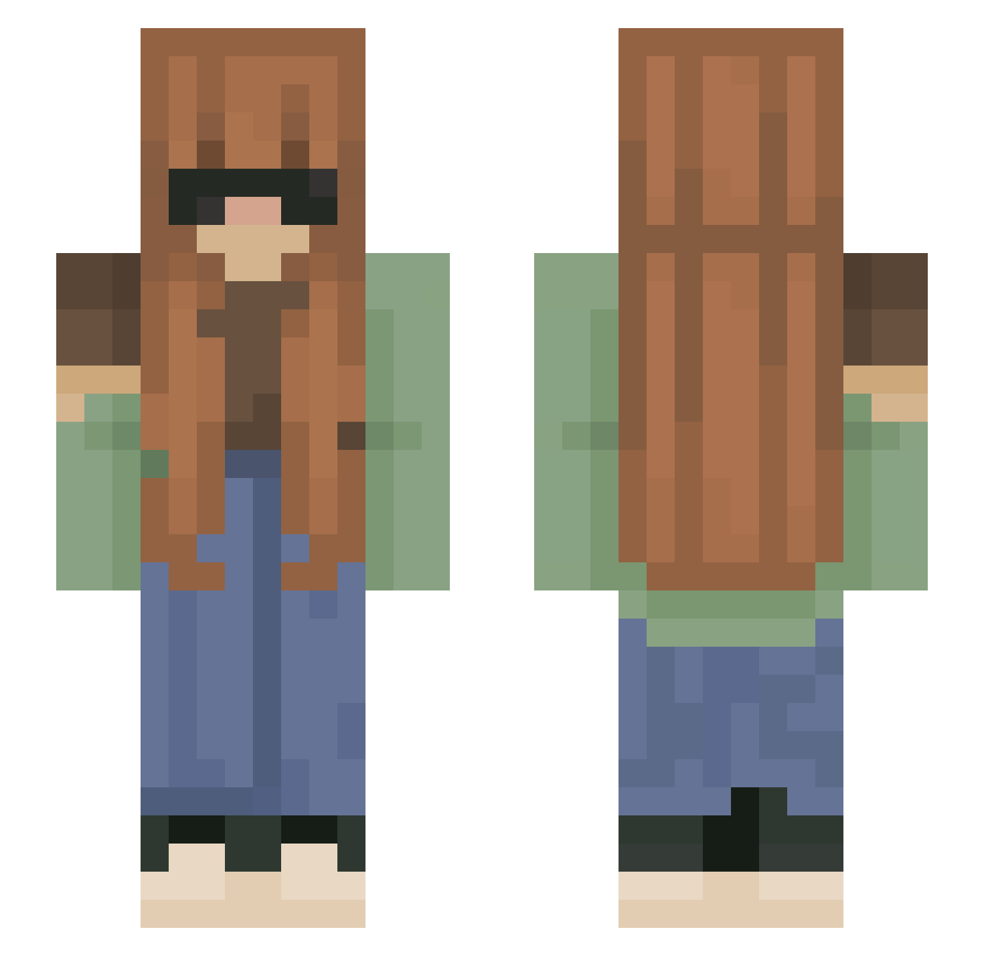 CassandraS Minecraft skin, front and back view