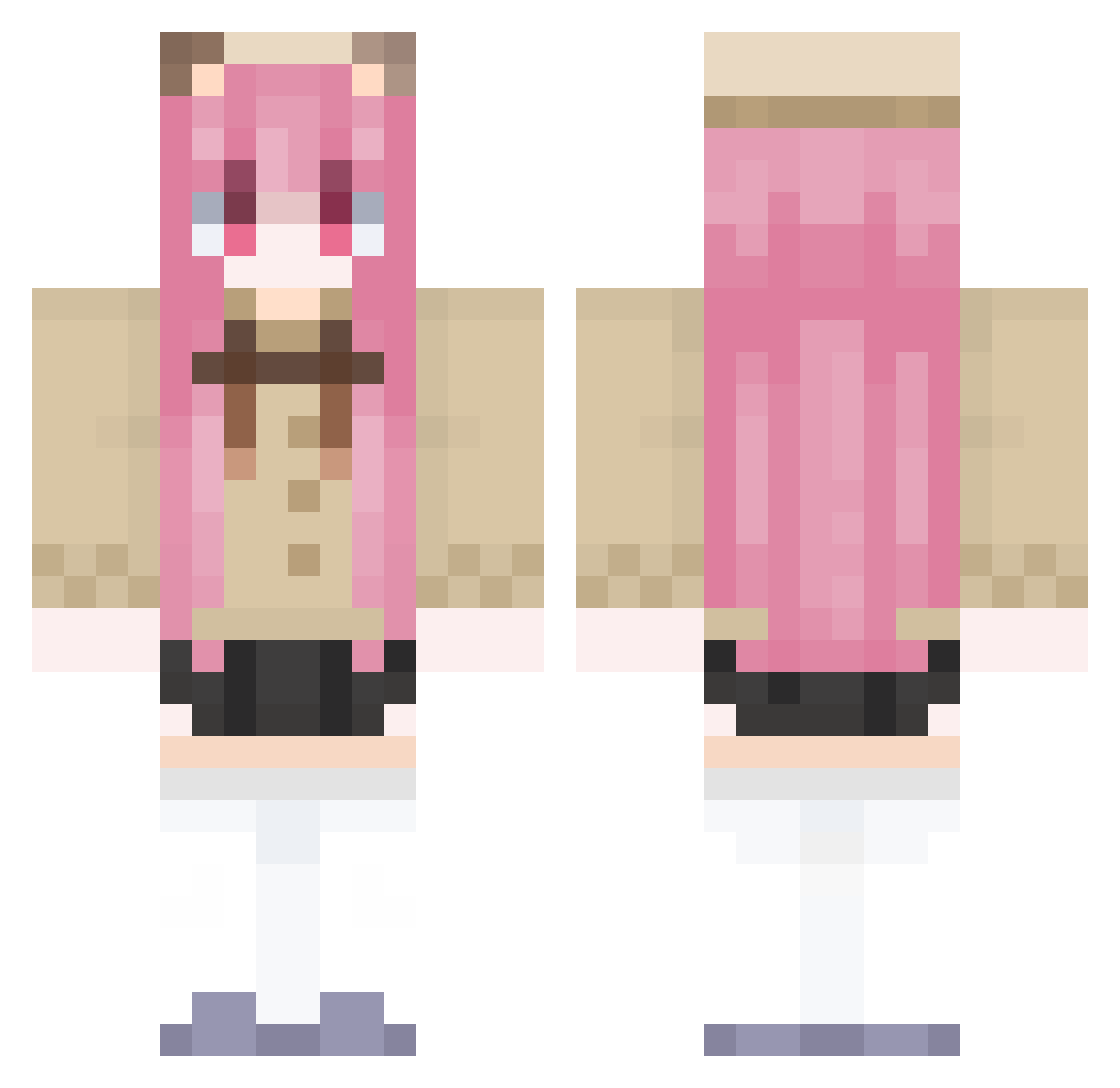 284_hika Minecraft skin, front and back view