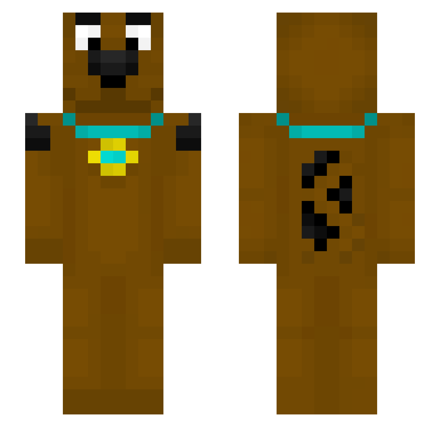 TheCuriousDoge Minecraft skin, front and back view