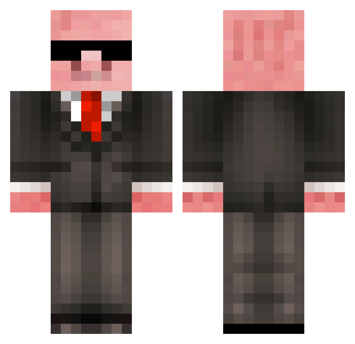 Tutankhamun1310 Minecraft skin, front and back view