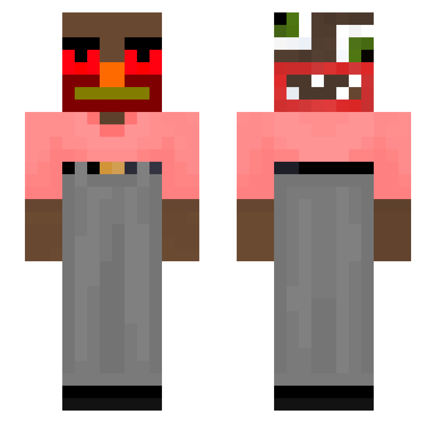 Kame_CH4N Minecraft skin, front and back view
