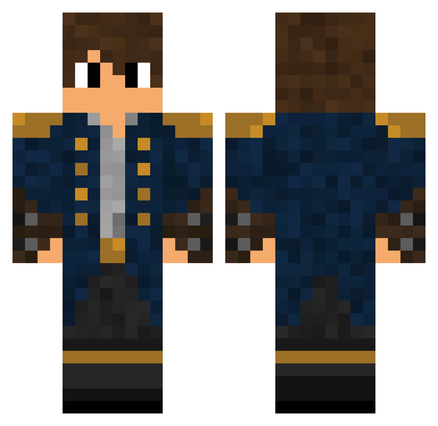 Roi_MoMo Minecraft skin, front and back view