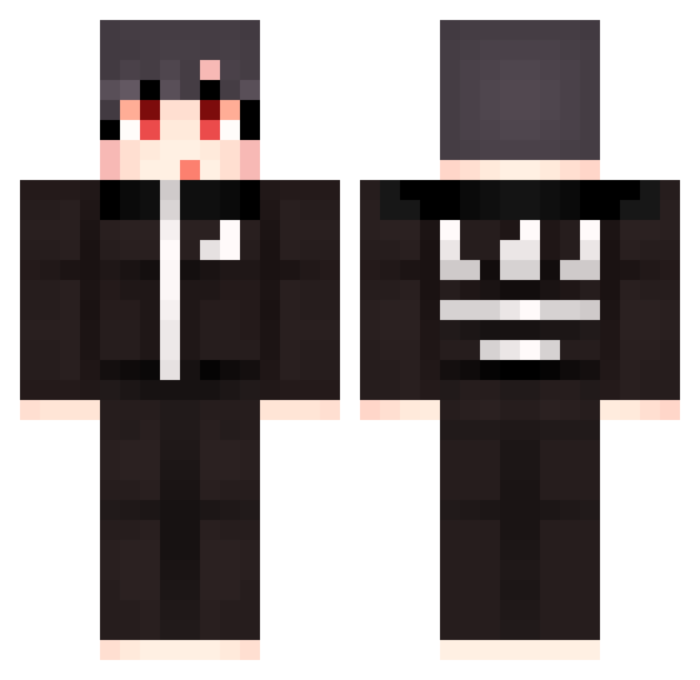 Rekoo13 Minecraft skin, front and back view