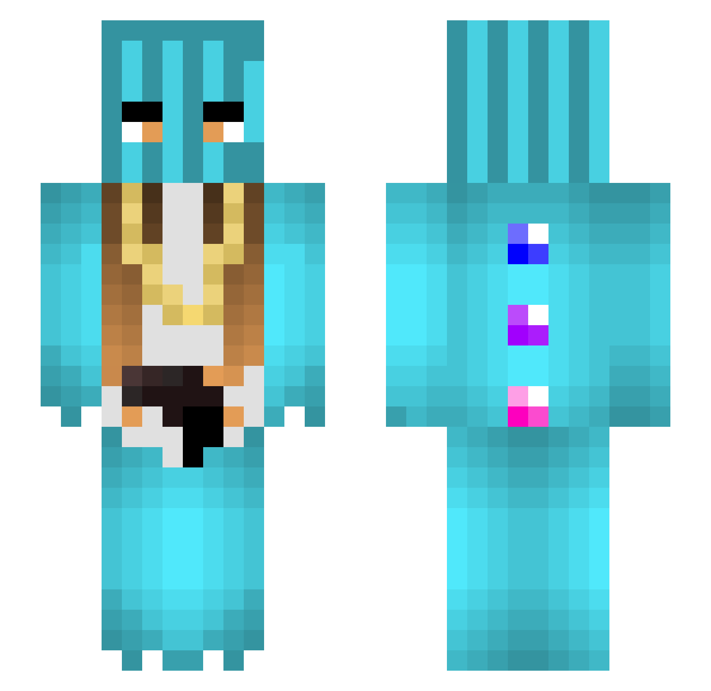 YAHHMON Minecraft skin, front and back view